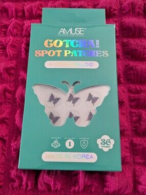 Amuse Cosmetics Gotcha! Hydrocolloid Spot Patches x36 NIB - Butterfly